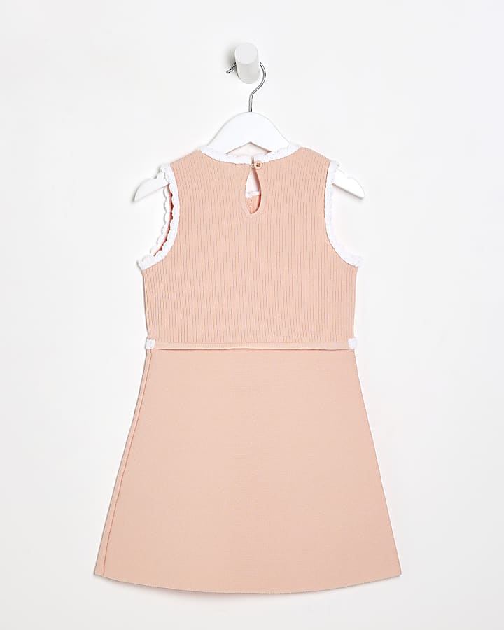 Mini Girls Orange Cut Out Skater Dress