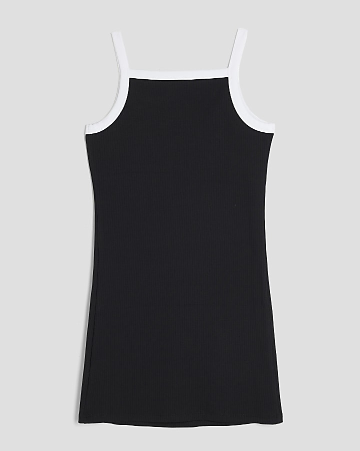 Girls Black Brooklyn Ribbed Column Dress