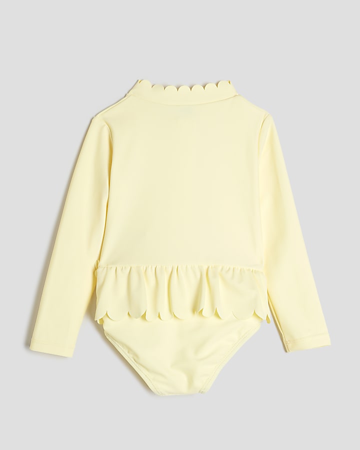 Mini Girls Yellow Sunsafe 3D Flower Rashsuit