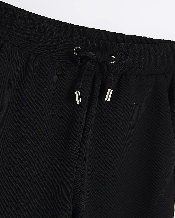 Girls Black Side Piping Trousers