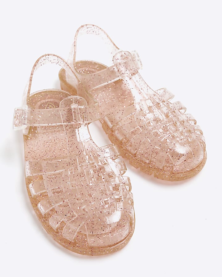 Girls Pink Caged Jelly Shoes