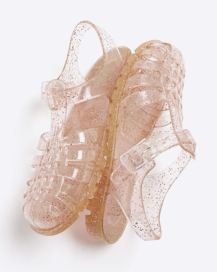 Girls Pink Caged Jelly Shoes