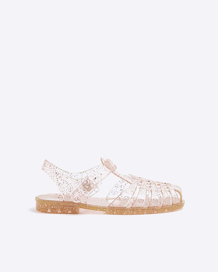 Girls Pink Caged Jelly Shoes