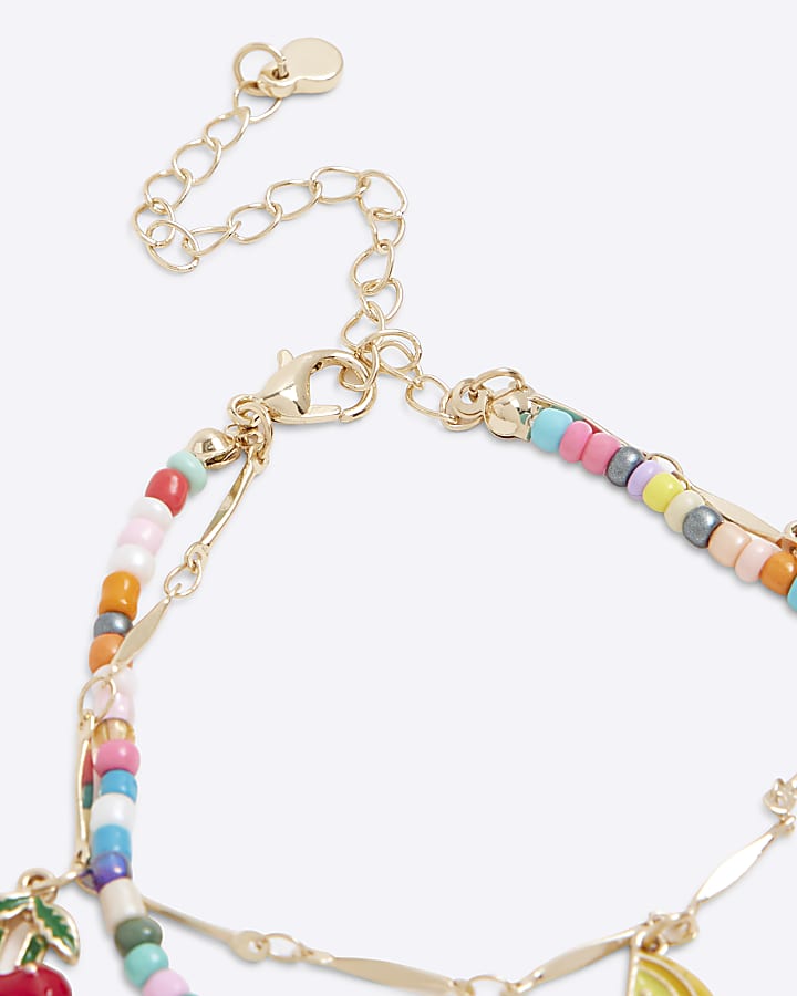 Multicoloured Fruit Charm Anklet