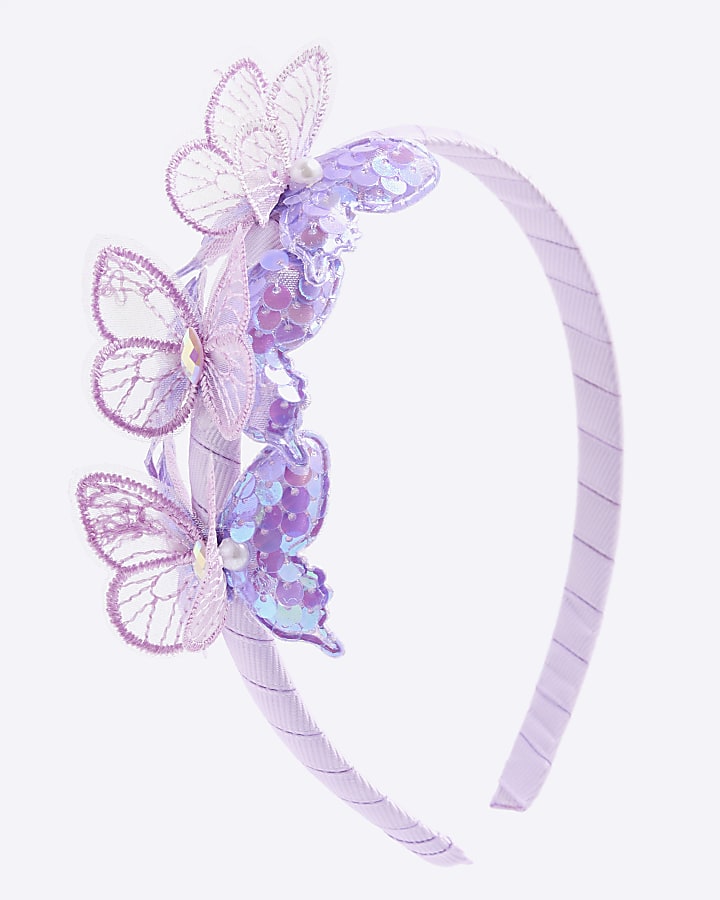 Purple Butterfly Headband