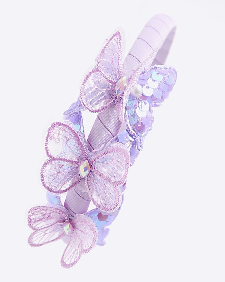 Purple Butterfly Headband