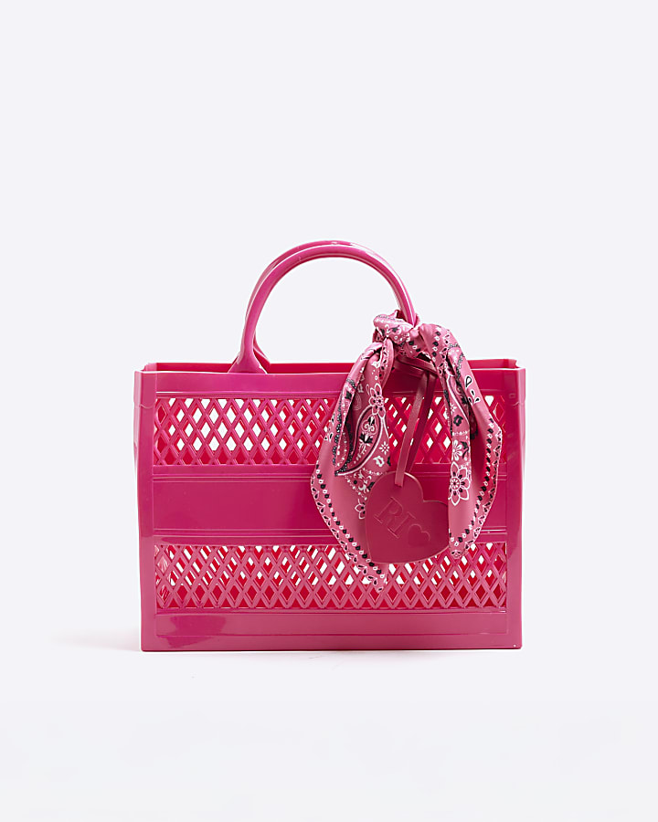 Girls Pink Jelly Tote Bag