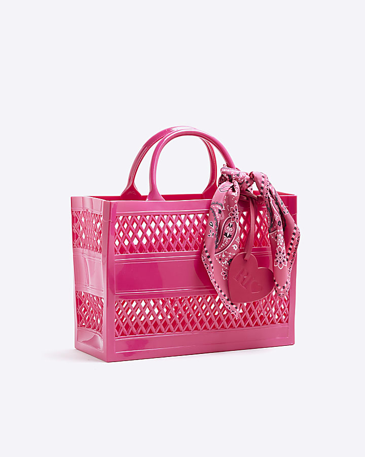 Girls Pink Jelly Tote Bag