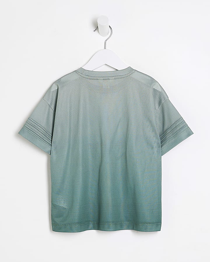 Mini Boys Green Mesh T-Shirt