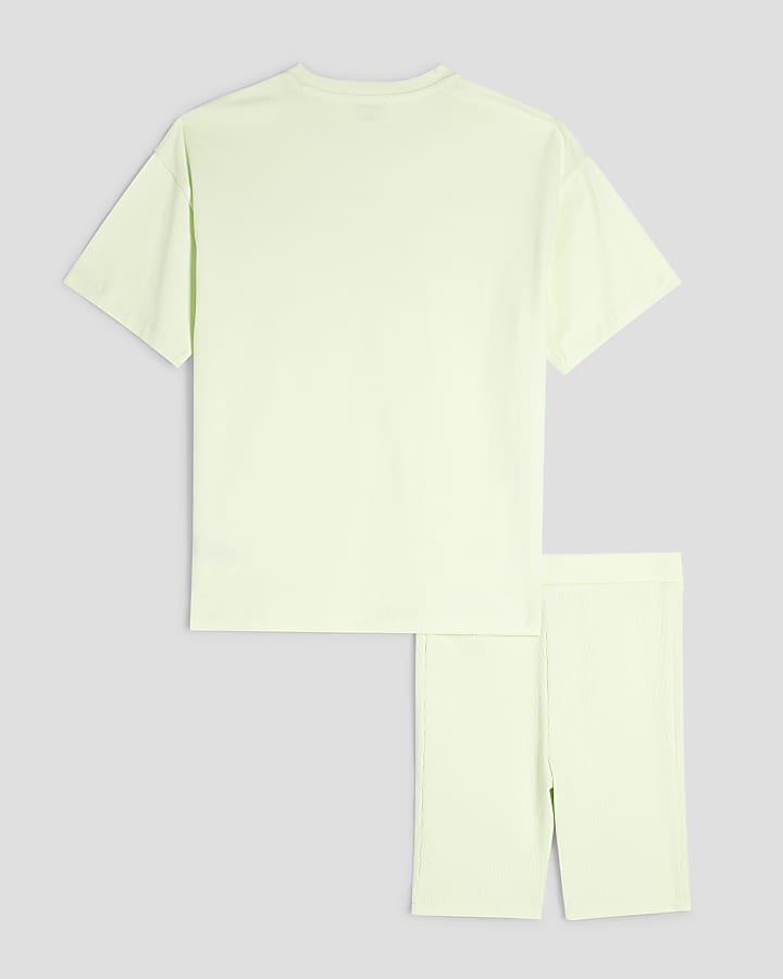 Girls Lime New York T-shirt And Shorts Set