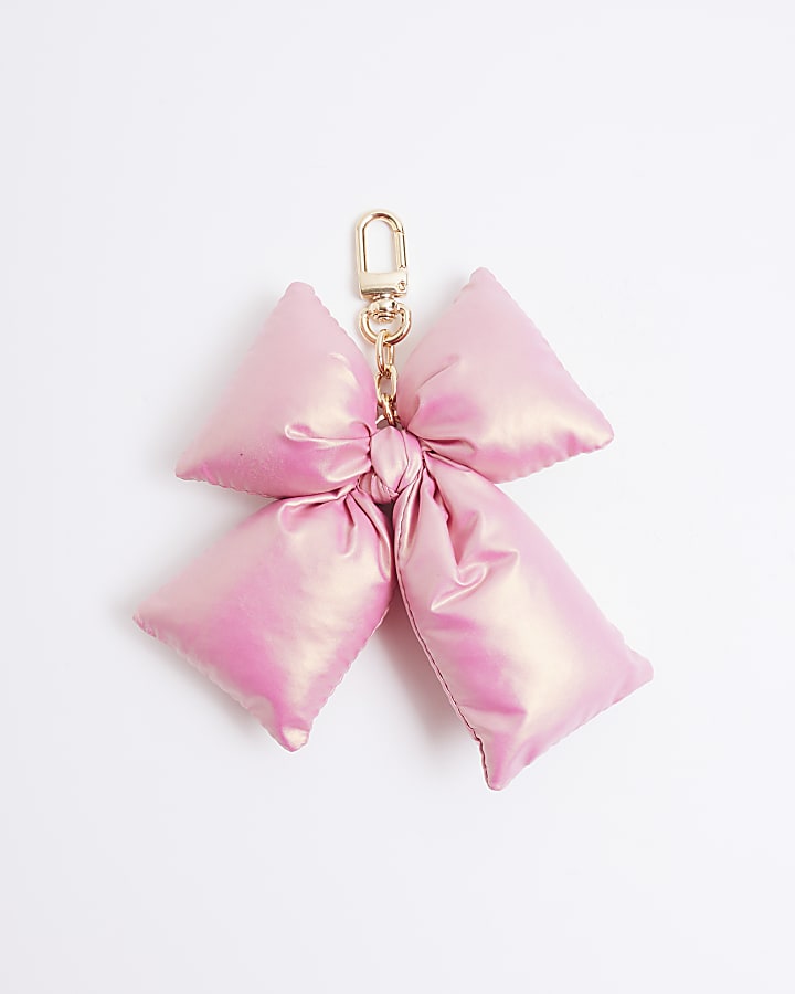 Pink Bow Heart Charm