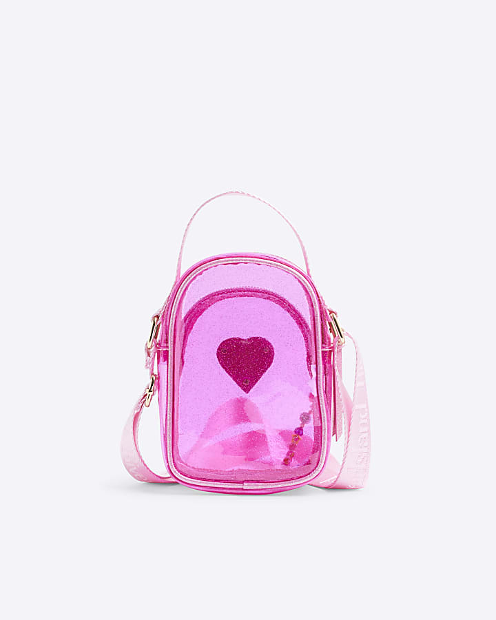 Girls Pink Jelly Cross Body Bag