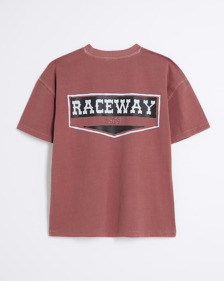 Boys Red Raceway Graphic T-Shirt