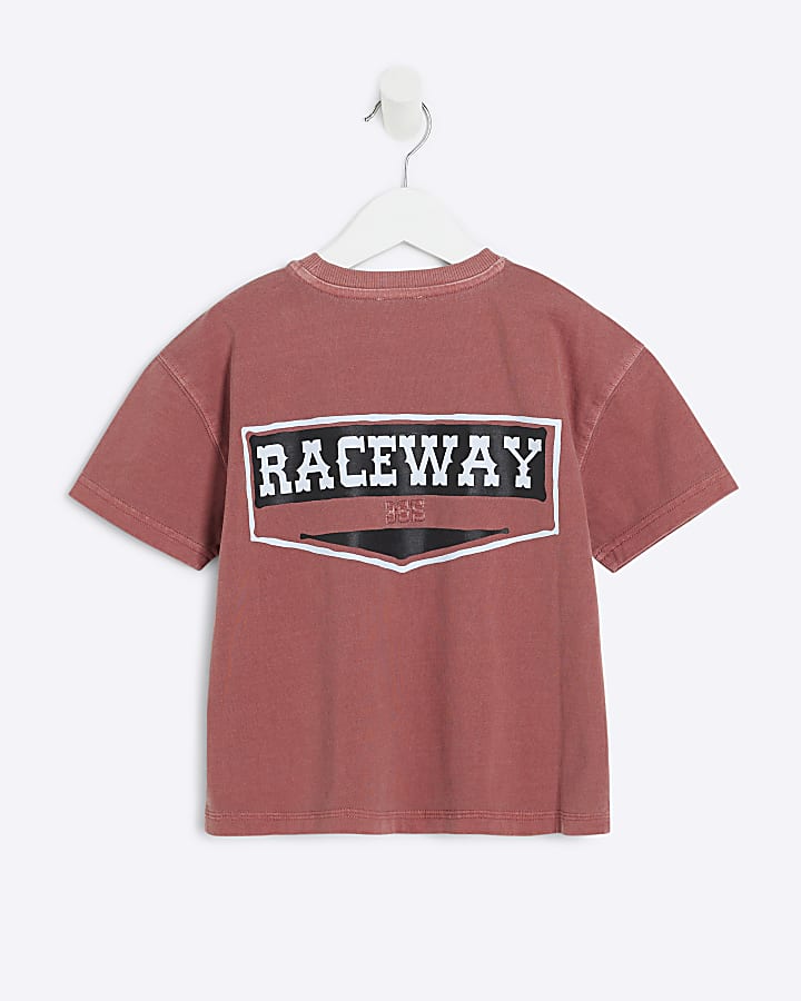 Mini Boys Red Raceway Graphic T-Shirt