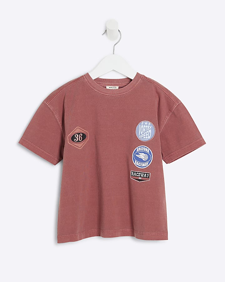 Mini Boys Red Raceway Graphic T-Shirt