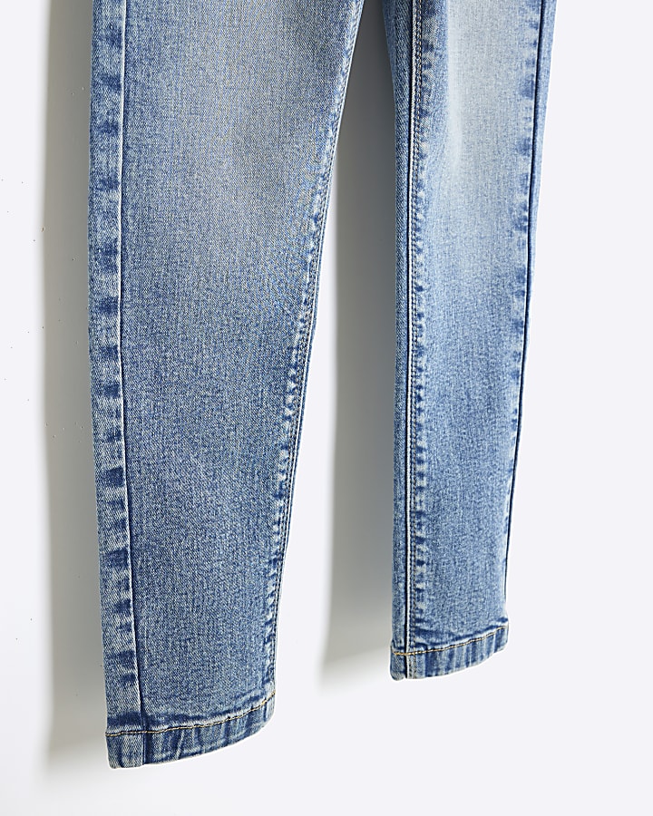 Girls Blue Pocket Front Skinny Jeans