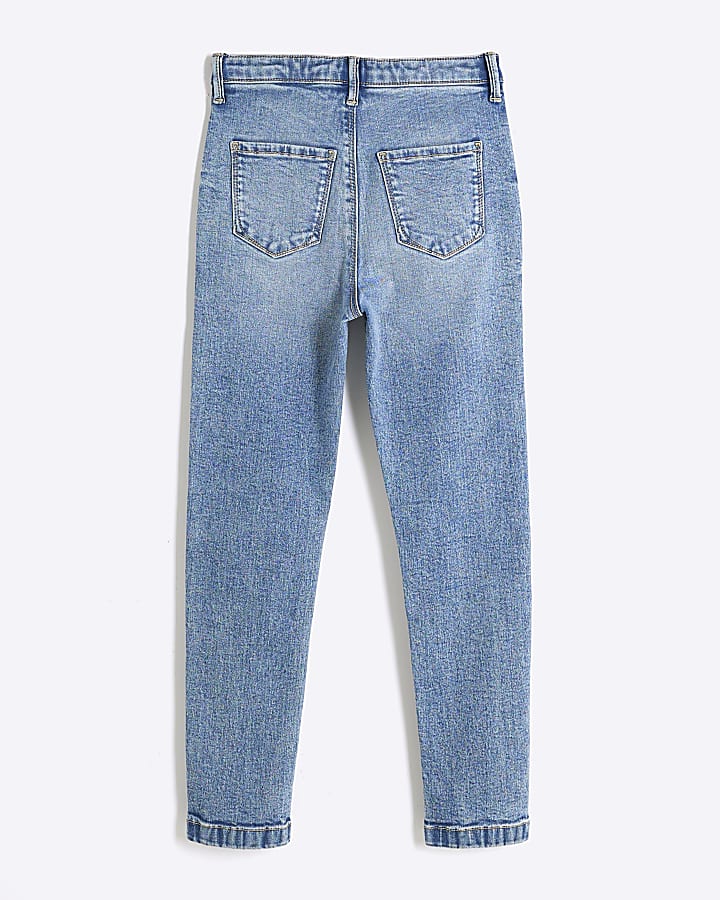 Girls Blue Pocket Front Skinny Jeans