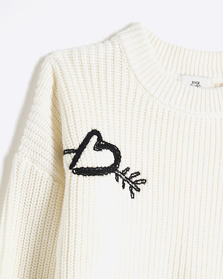 Girls Cream Graffiti Jumper