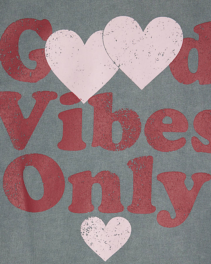 Girls Grey Good Vibes Only T-Shirt