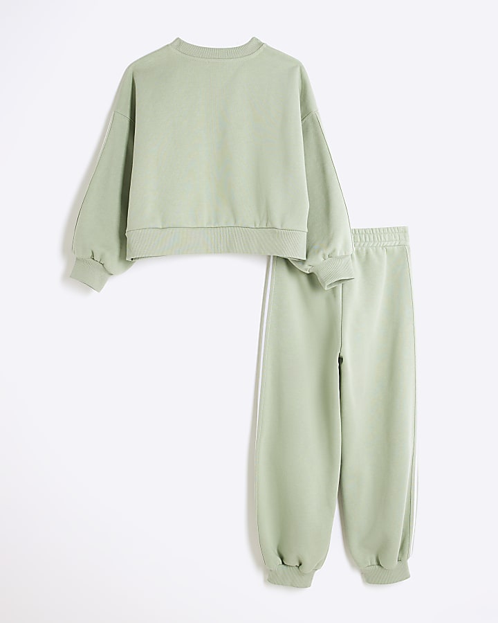 Girls Green Brunch Club Sweatshirt Set