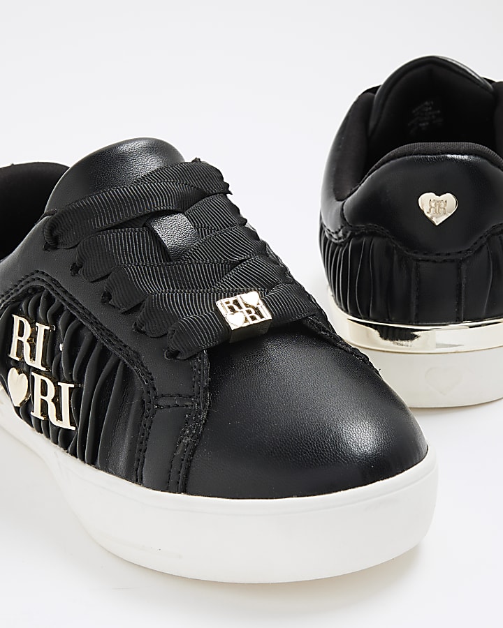 Girls Black RI Matelasse Trainers