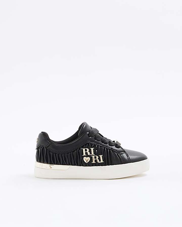 Girls Black RI Matelasse Trainers