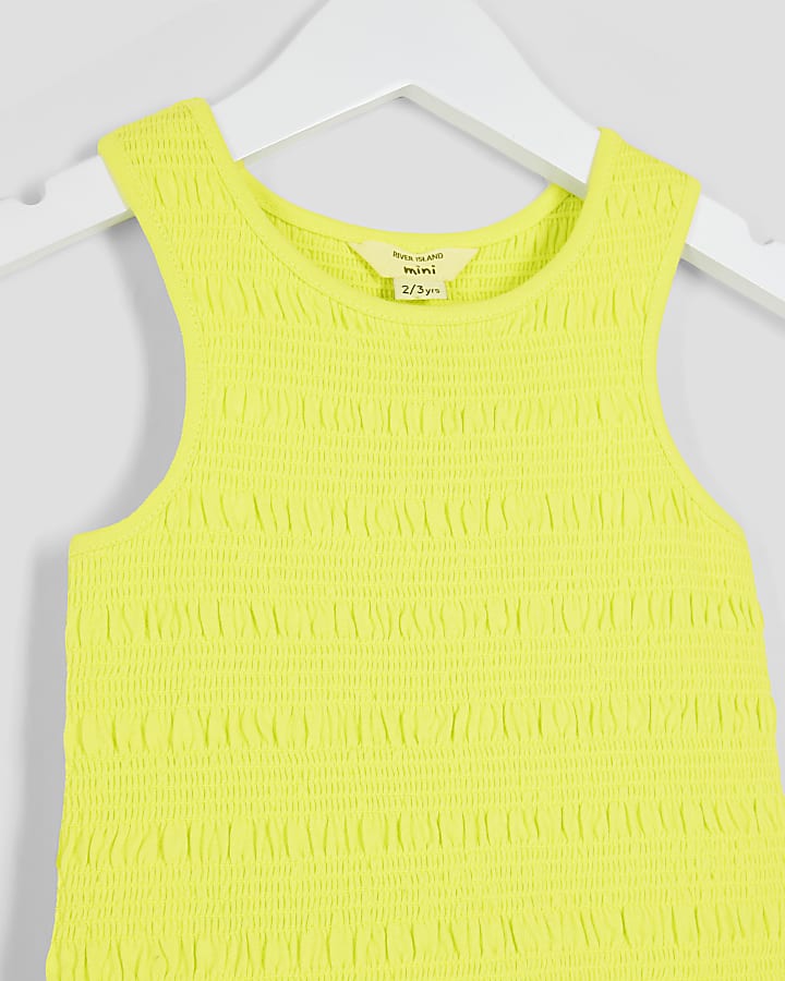 Mini Girls Green Shirred Rara Dress