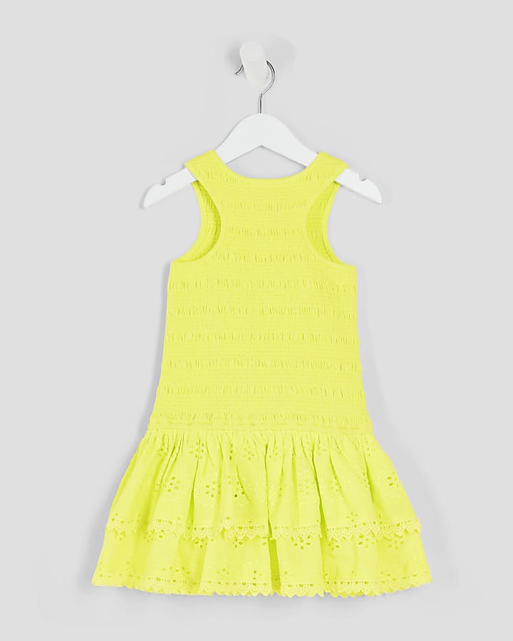 Mini Girls Green Shirred Rara Dress