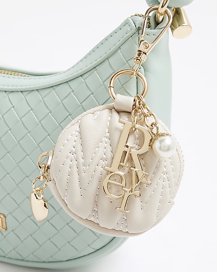 Girls Cream Ruched Bag Charm