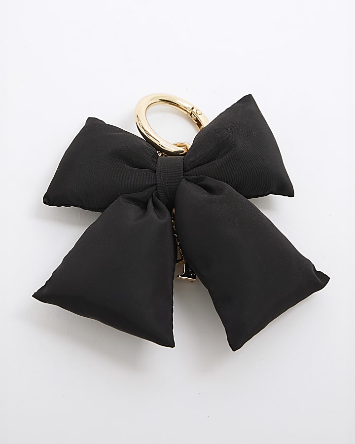 Girls Black Bow RI Bag Charm