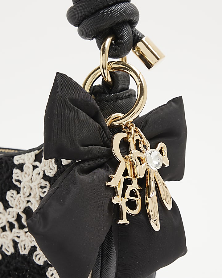 Girls Black Bow RI Bag Charm