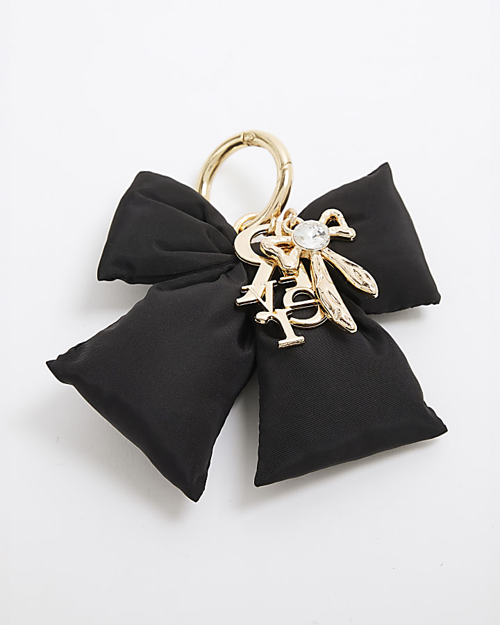 Girls Black Bow RI Bag Charm