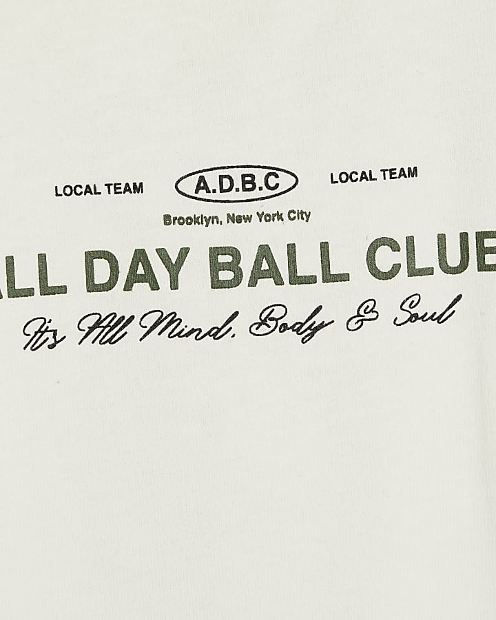 Mini Boys Cream Ball Club Satin Patch T-Shirt