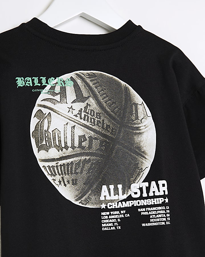 Mini Boys Black Baller T-Shirt