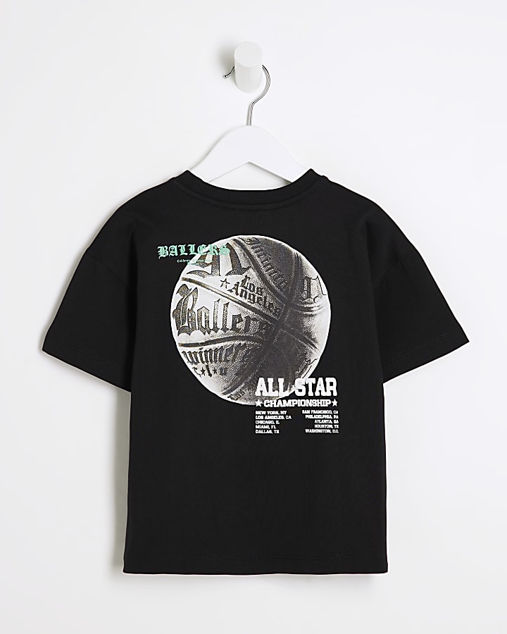 Mini Boys Black Baller T-Shirt