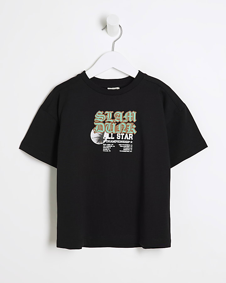 Mini Boys Black Baller T-Shirt