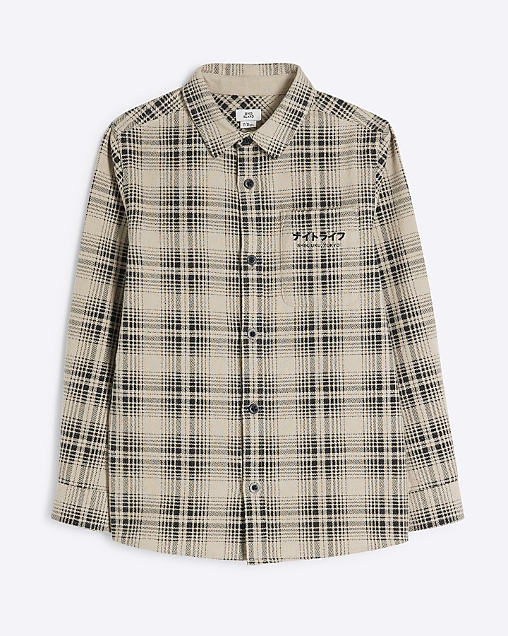 Boys Beige Shinjuku Check Shirt