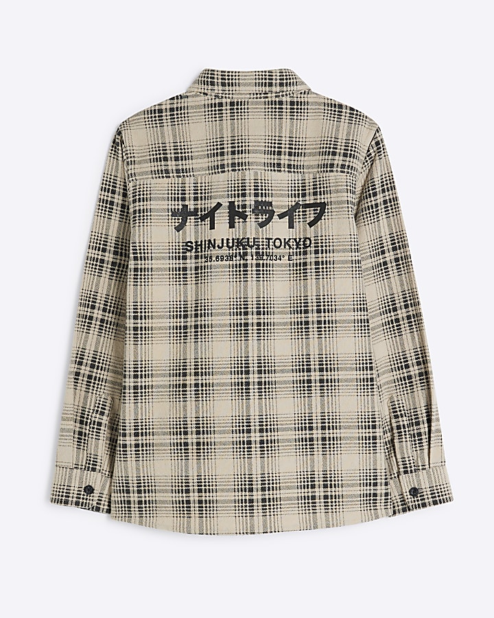Boys Beige Shinjuku Check Shirt