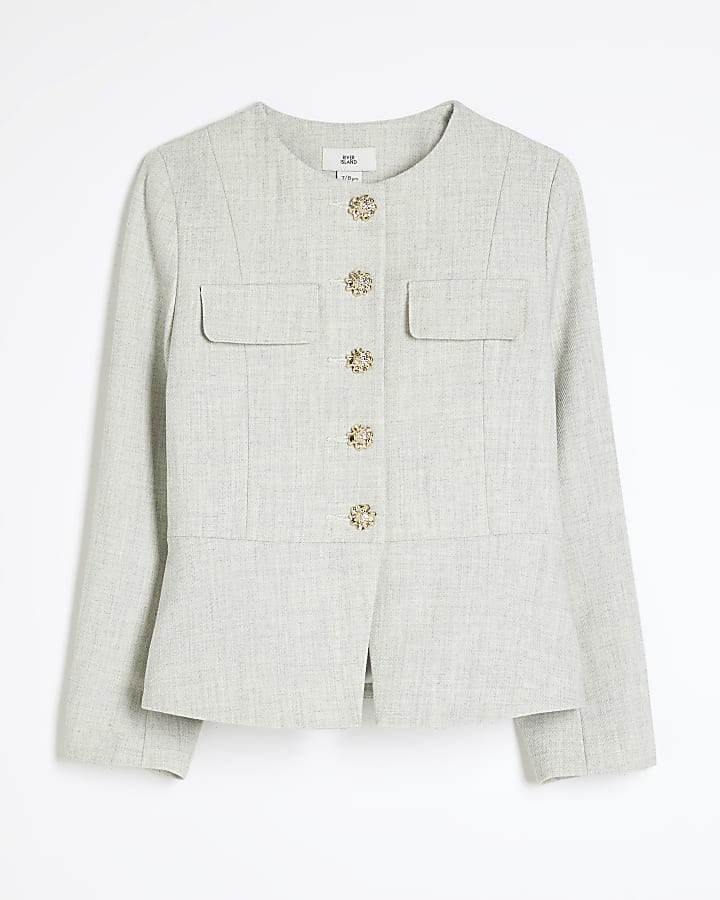 Girls Grey Military Jacket