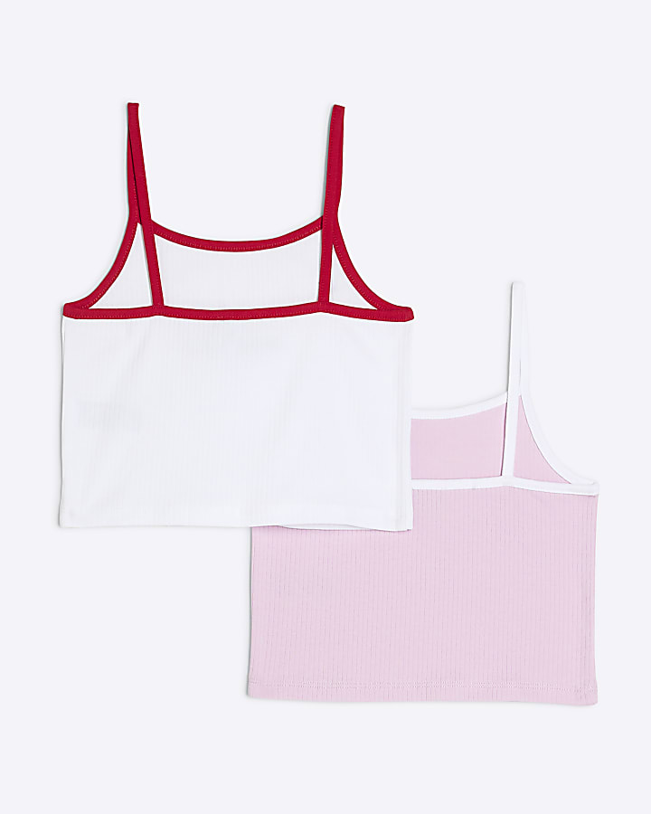 Girls Pack Of 2 Red Tank Tops