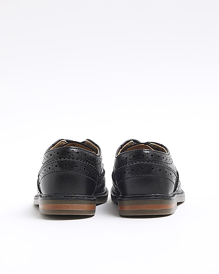 Mini boys black brogue smart shoes