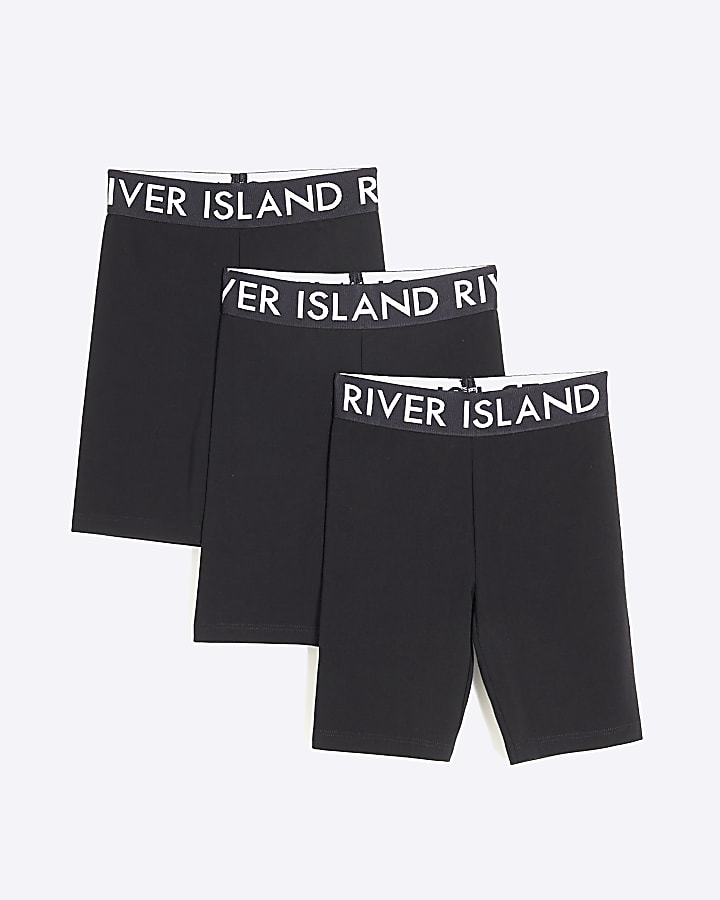 Girl Black Pack of 3 RI Cycle Shorts