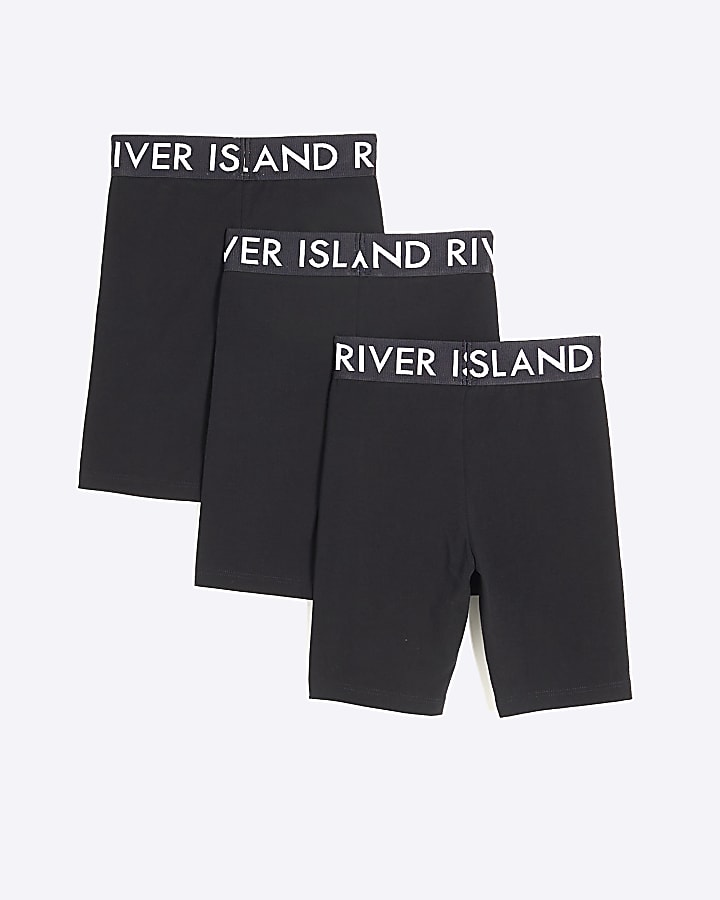 Girl Black Pack of 3 RI Cycle Shorts