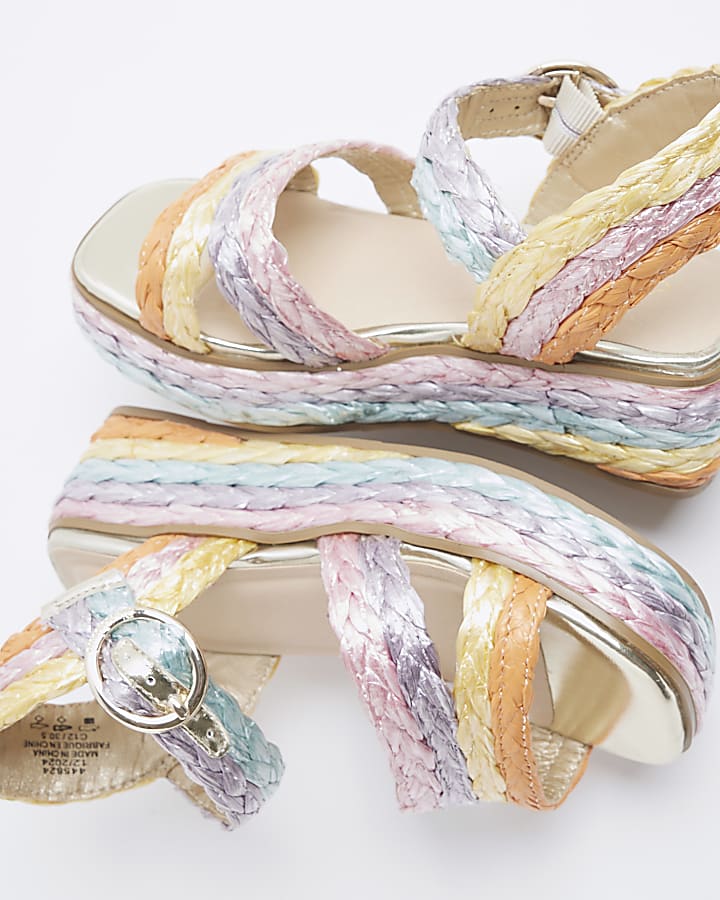 Girls Multicoloured Ombre Wedge Sandals