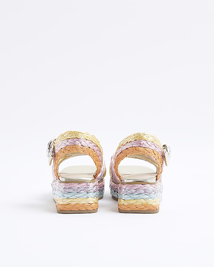 Girls Multicoloured Ombre Wedge Sandals