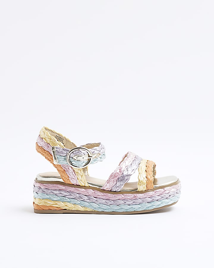 Girls Multicoloured Ombre Wedge Sandals