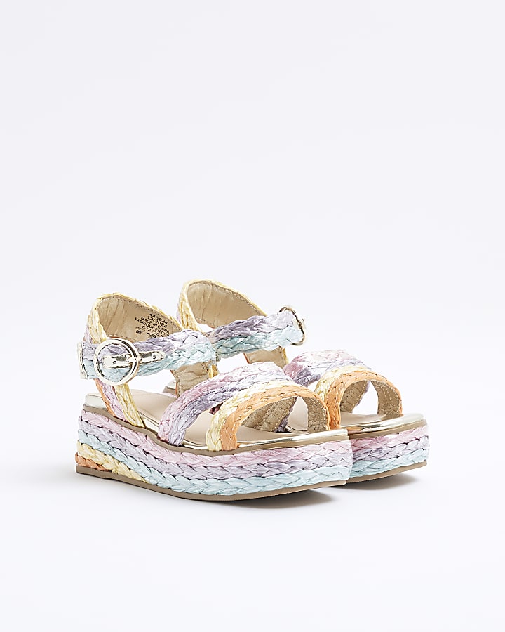 Girls Multicoloured Ombre Wedge Sandals