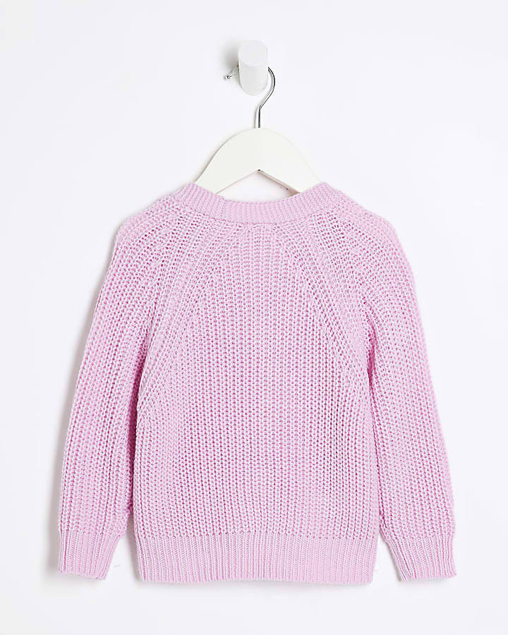 Mini Girls Pink 3D Fruit Cardigan