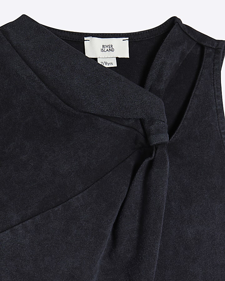 Girls Grey Knot Tank Top