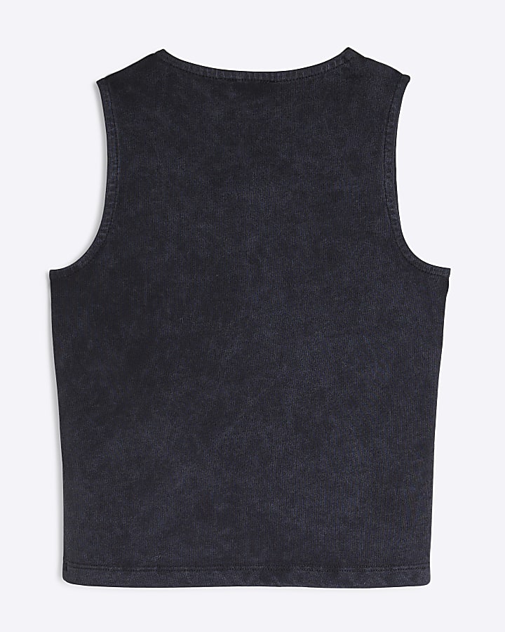 Girls Grey Knot Tank Top